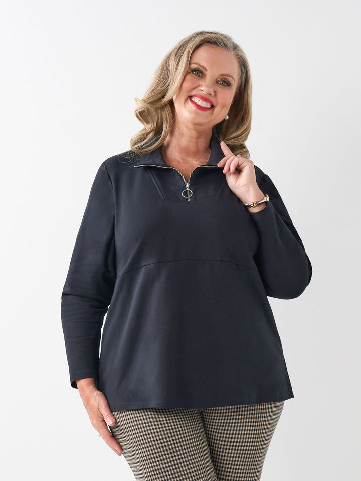 Active Zip Top - Black