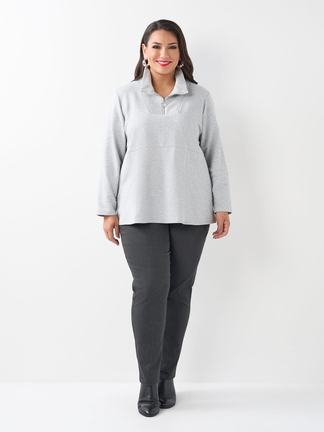 Active Zip Top - Marle Grey