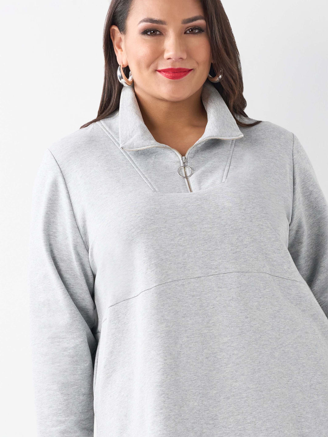 Active Zip Top - Marle Grey