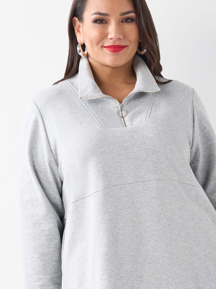 Active Zip Top - Marle Grey