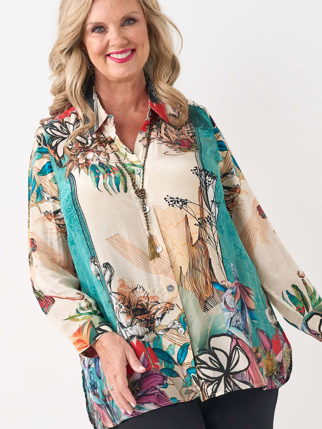 Collared Printed Shirt - Wild Botanic