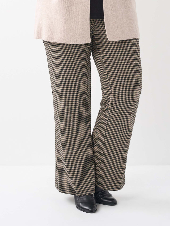 Bootleg Check Pant - Beige/Black