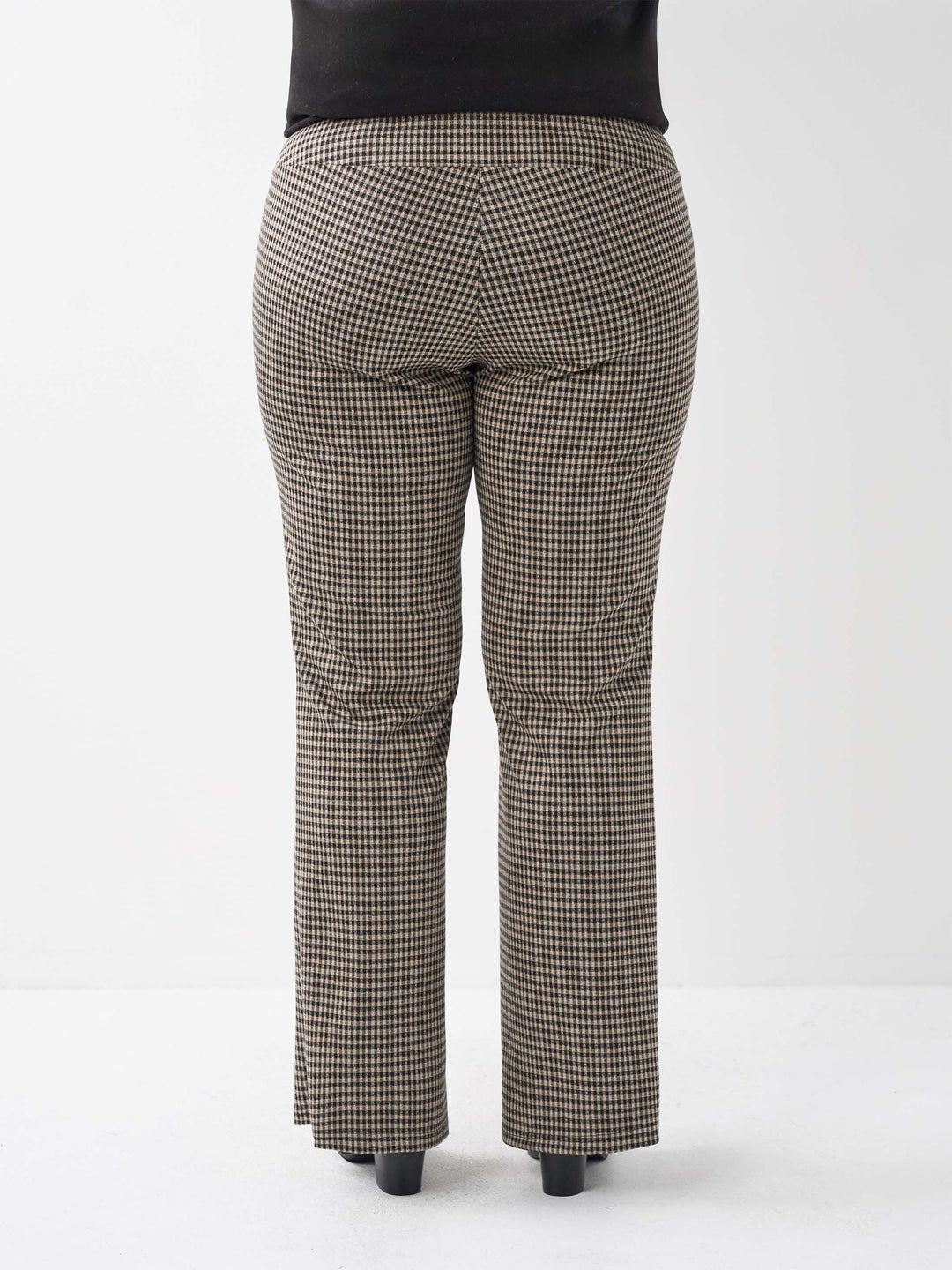 Bootleg Check Pant - Beige/Black