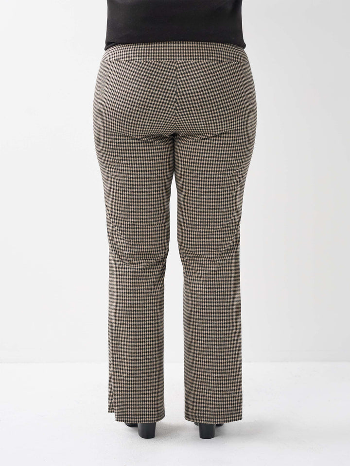Bootleg Check Pant - Beige/Black