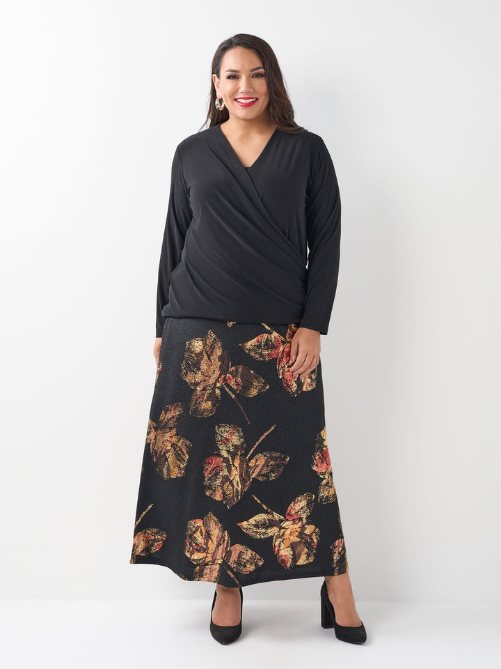 Ankle Length Evening Skirt - Metallica