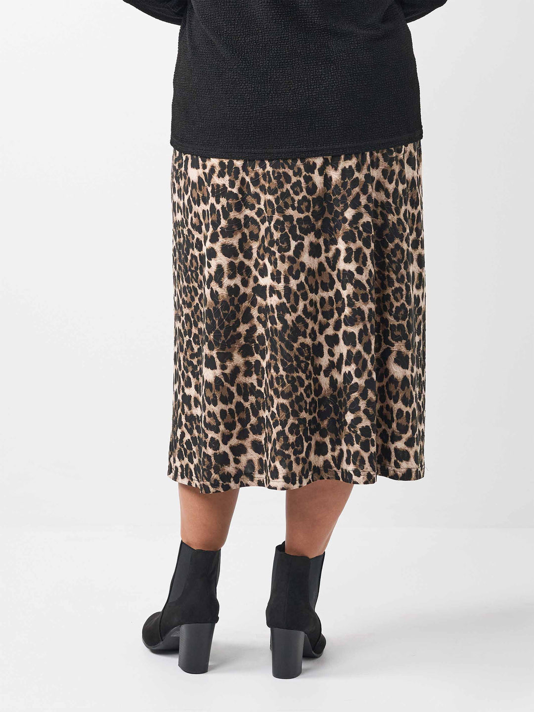 Printed Jersey Skirt - Embossed Leopard