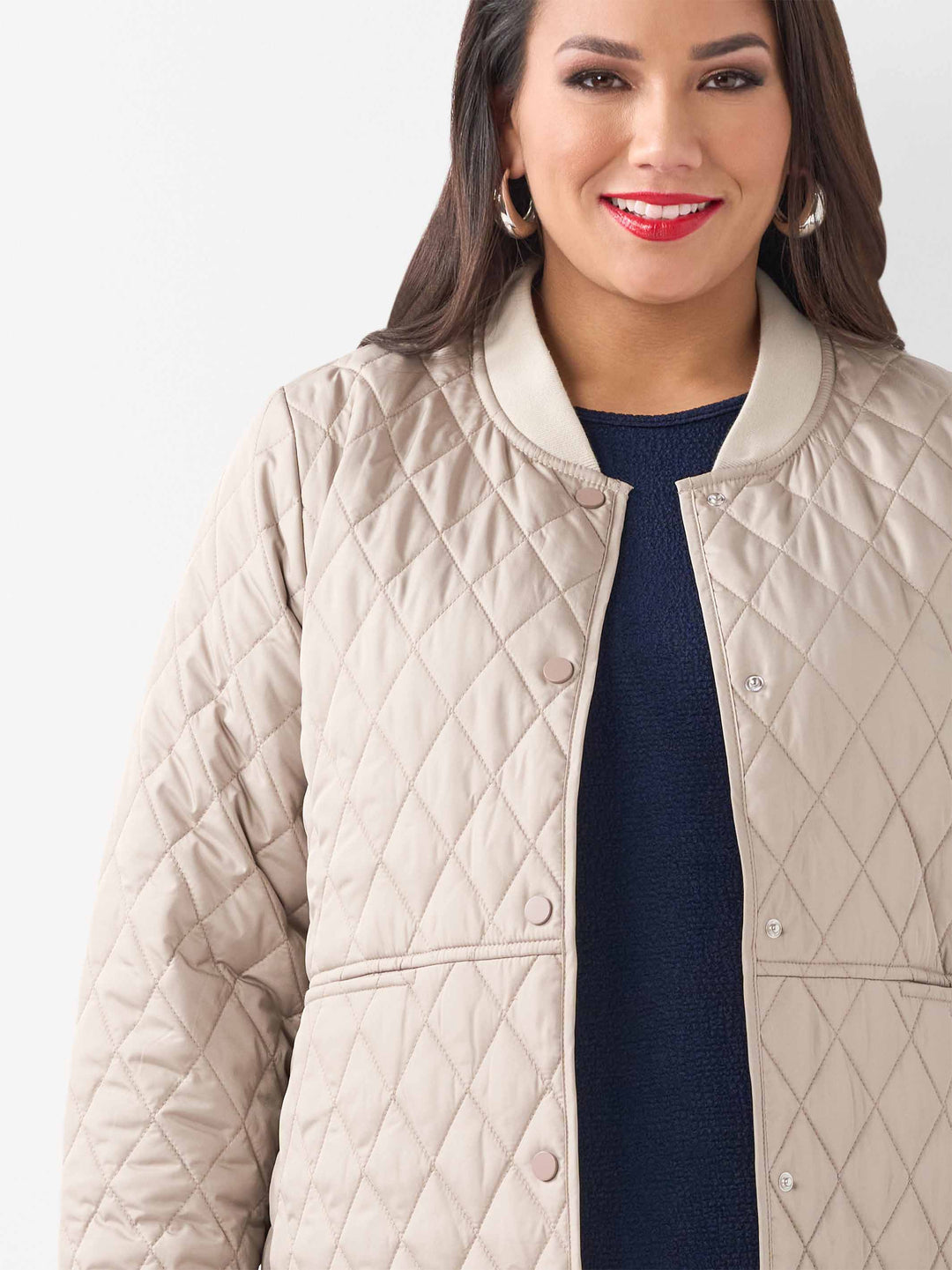 Quilted Short Jacket - Putty