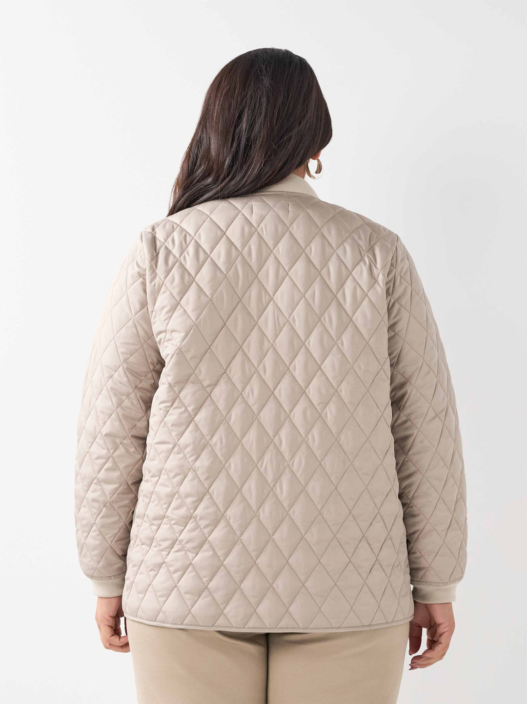 Quilted Short Jacket - Putty