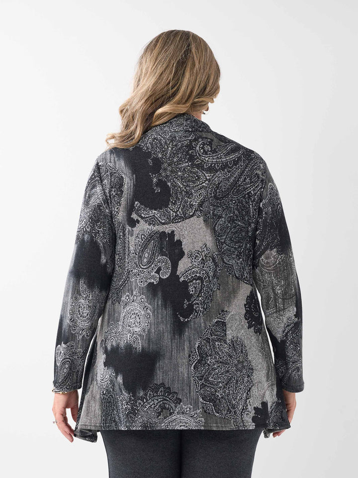 V-Neck Button Trough Cardigan - Overcast