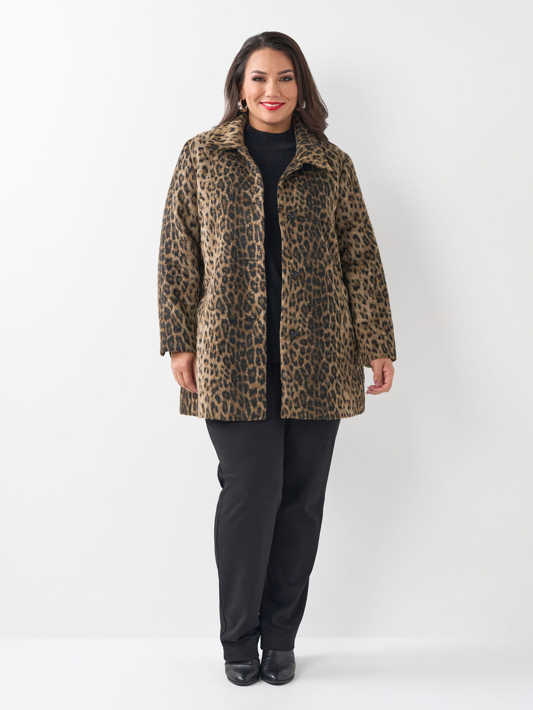 Animal Pile Coat - Leopard