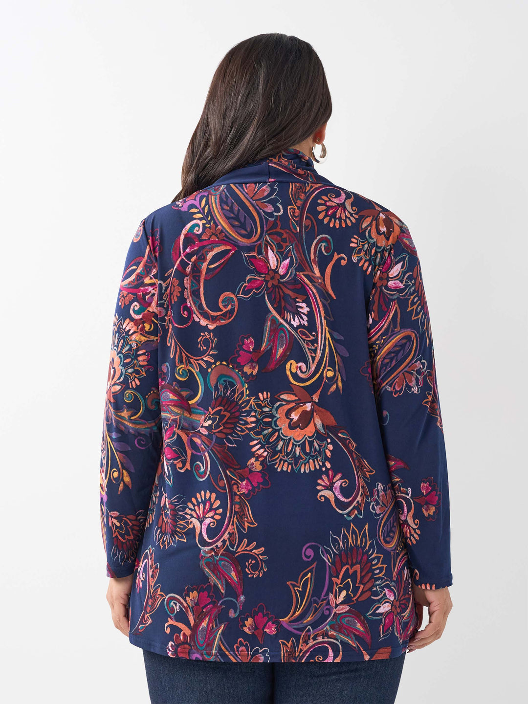 V-Neck 3 Button Swing Jersey Cardigan - Classic Fleur