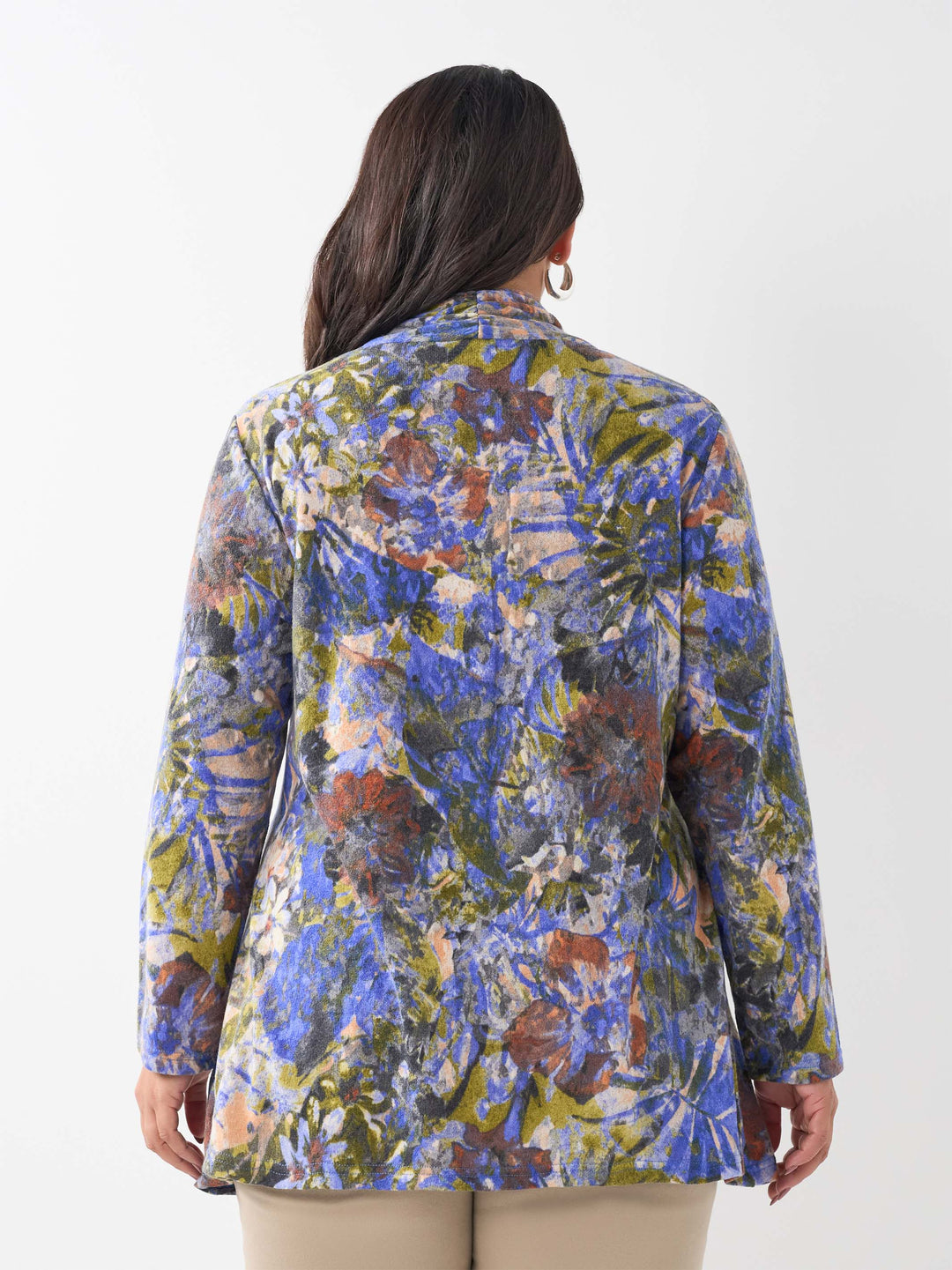 High Neck Cardigan - Autumn Array