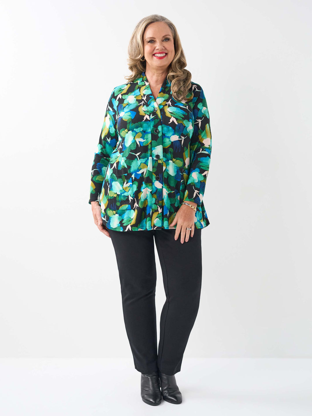 V-Neck Button Through Cardigan - Jewel Life