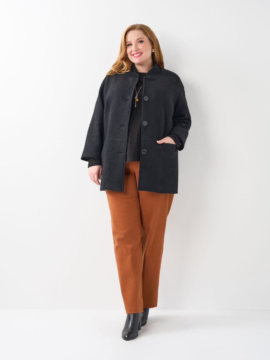Wool Furpile Coat - Black