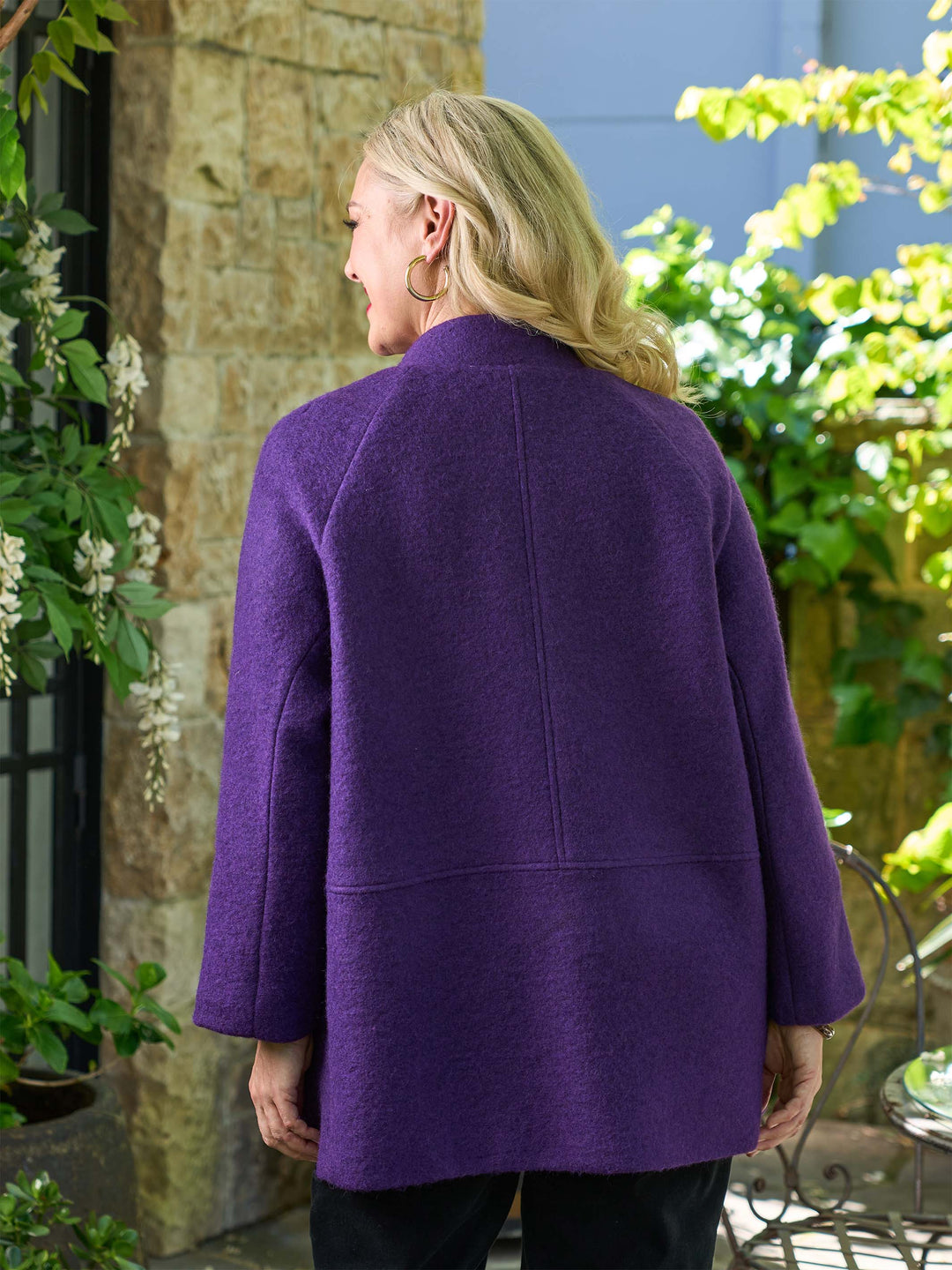 Wool Furpile Coat - Purple