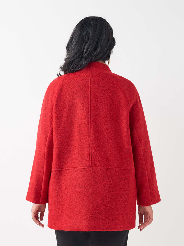 Wool Furpile Coat - Red