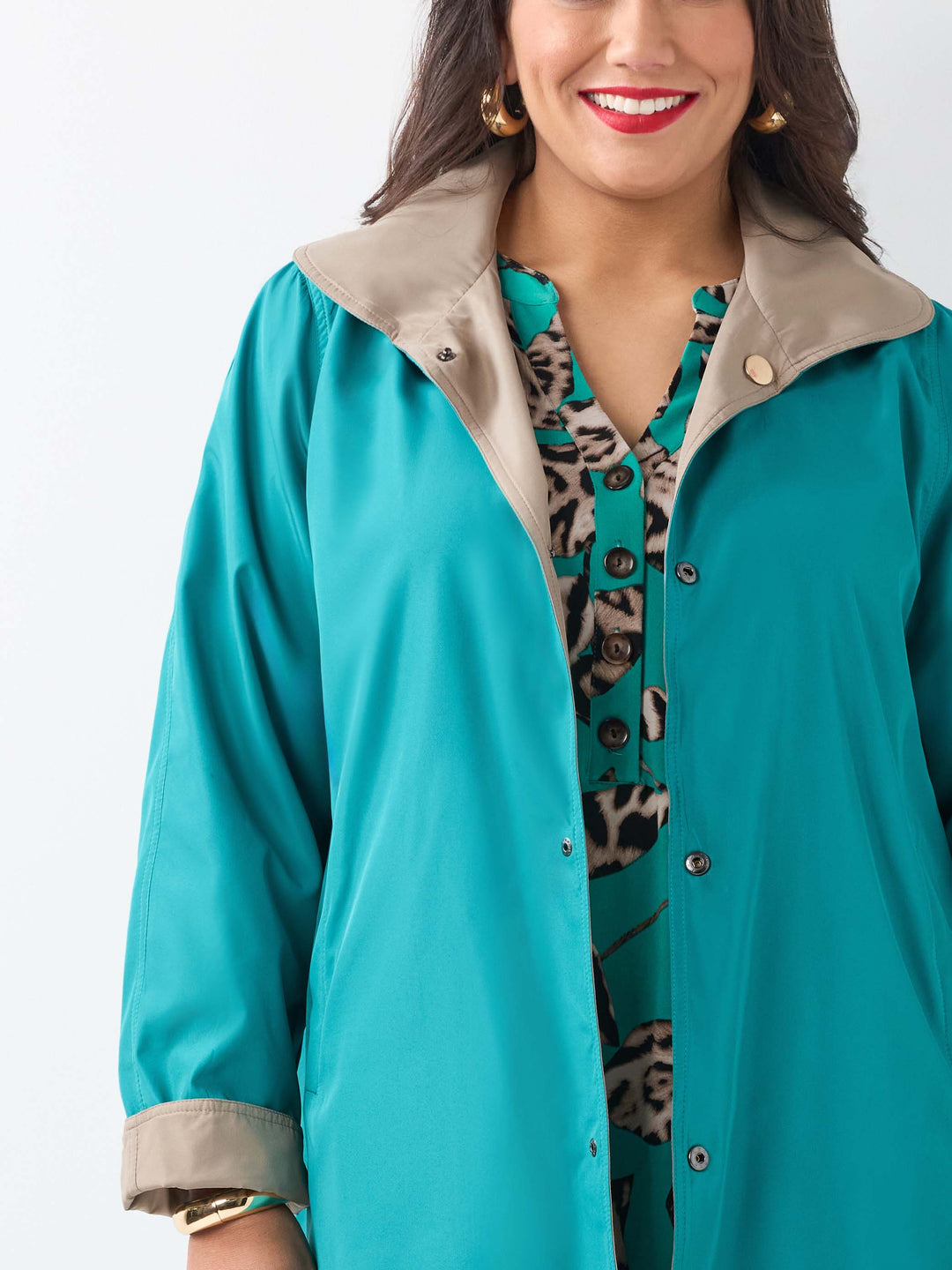 Reversible Jacket - Biscuit/Jade