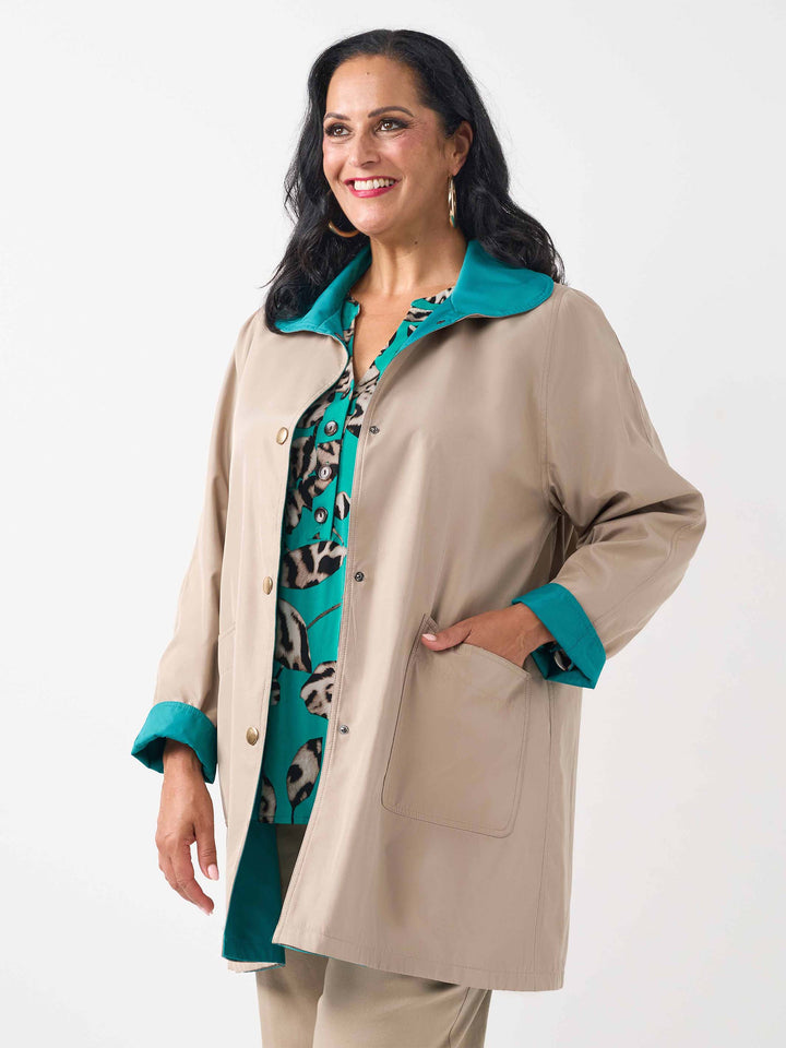 Reversible Jacket - Biscuit/Jade