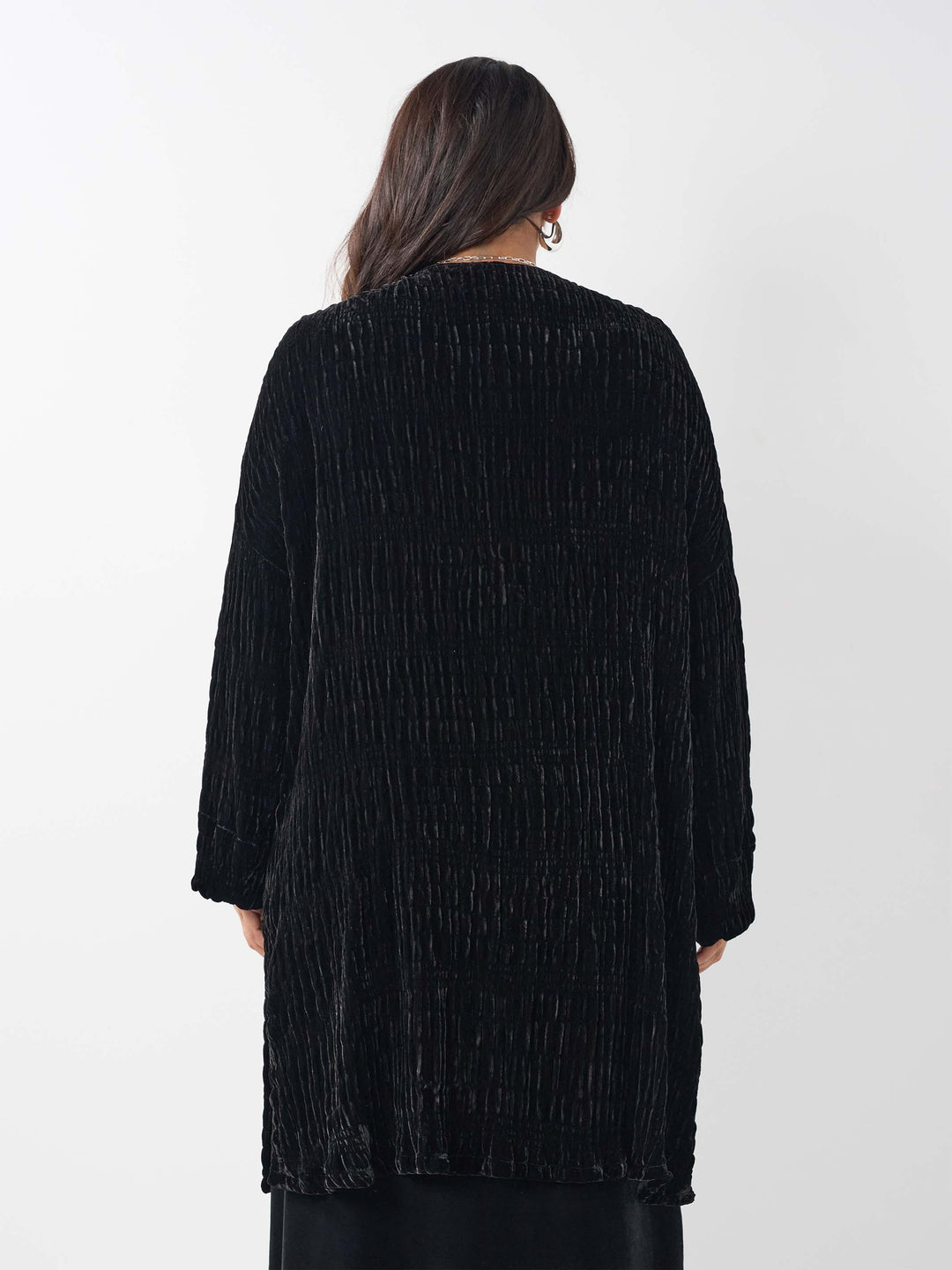 Ruched Velvet Jacket - Black