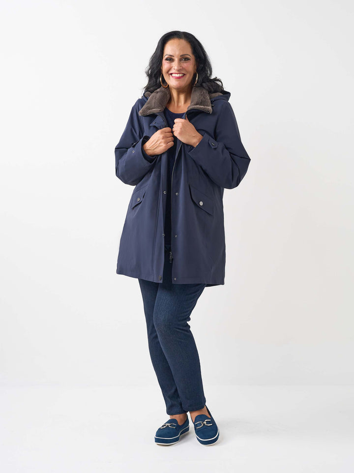 Zip-Off Hood All Weather Jacket - Navy