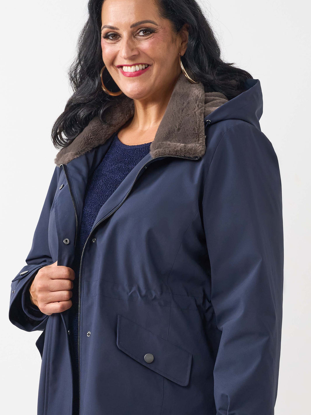 Zip-Off Hood All Weather Jacket - Navy