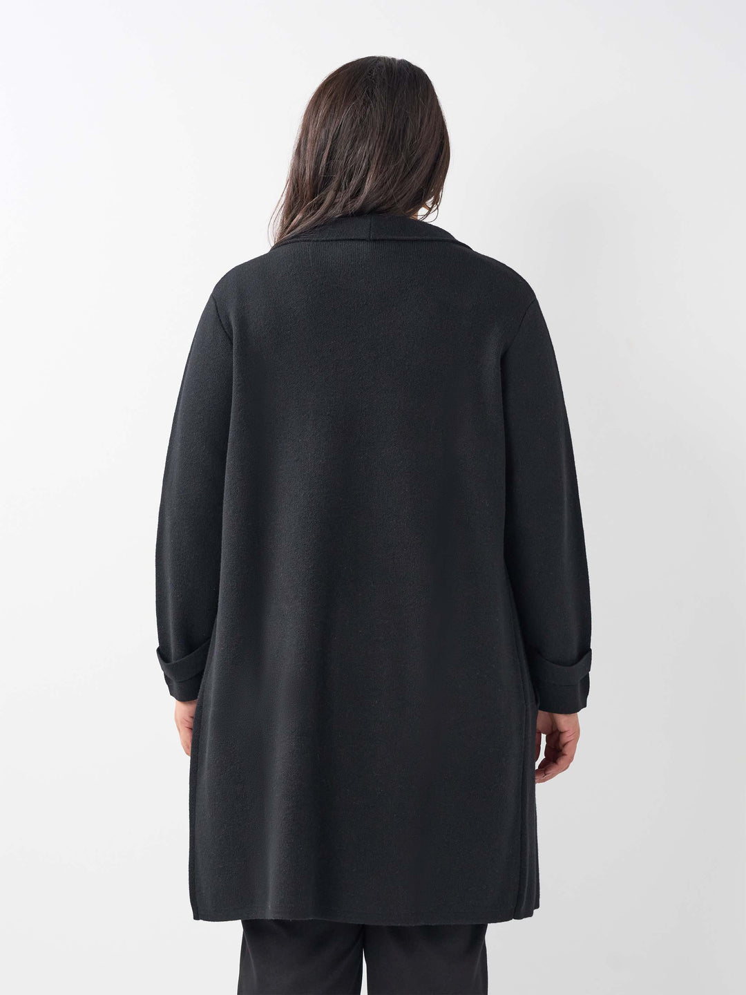 Open Front Longline Cardigan - Black