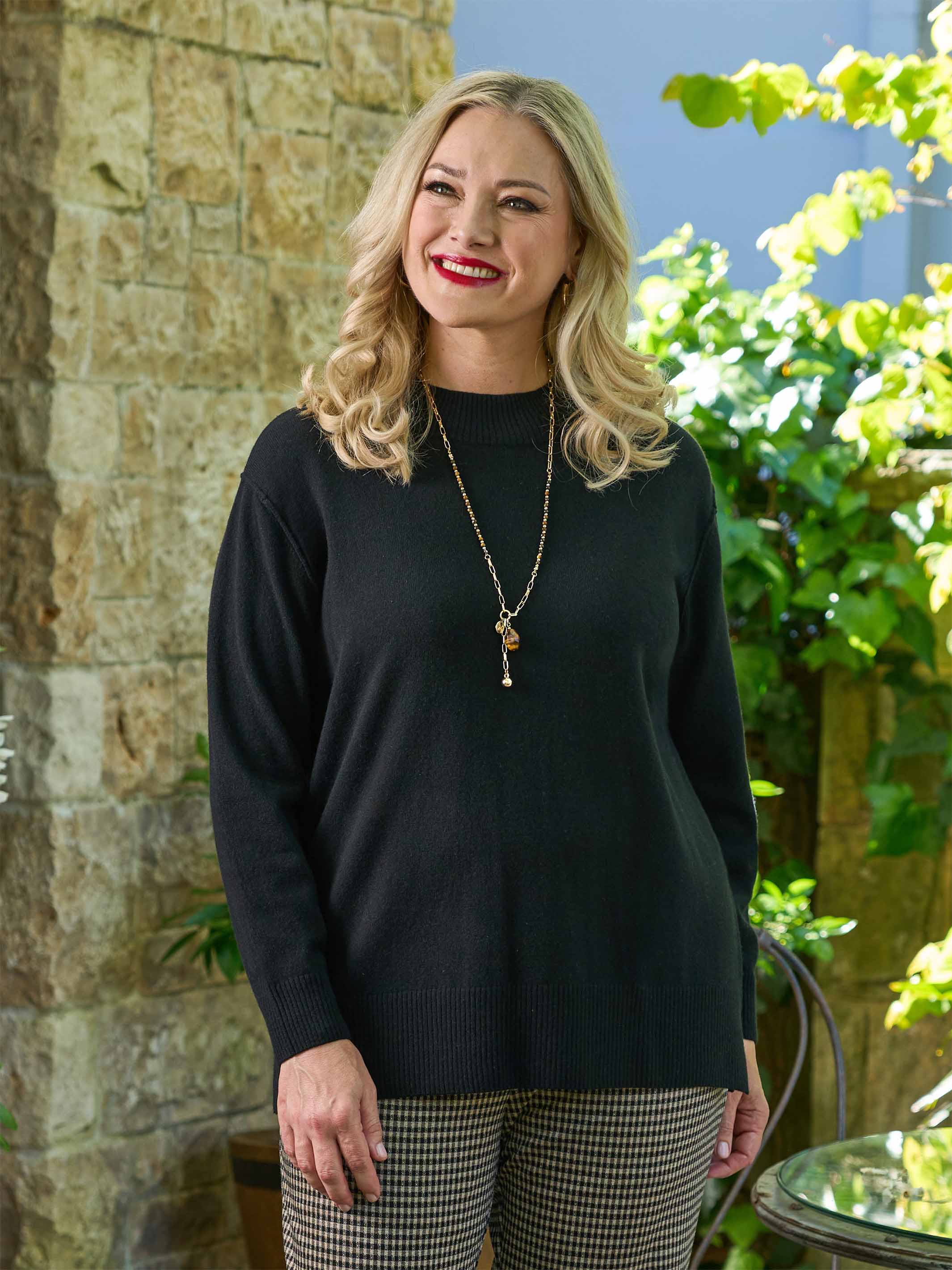 Mock Turtle Knit Jumper - Black – Swish Fashion