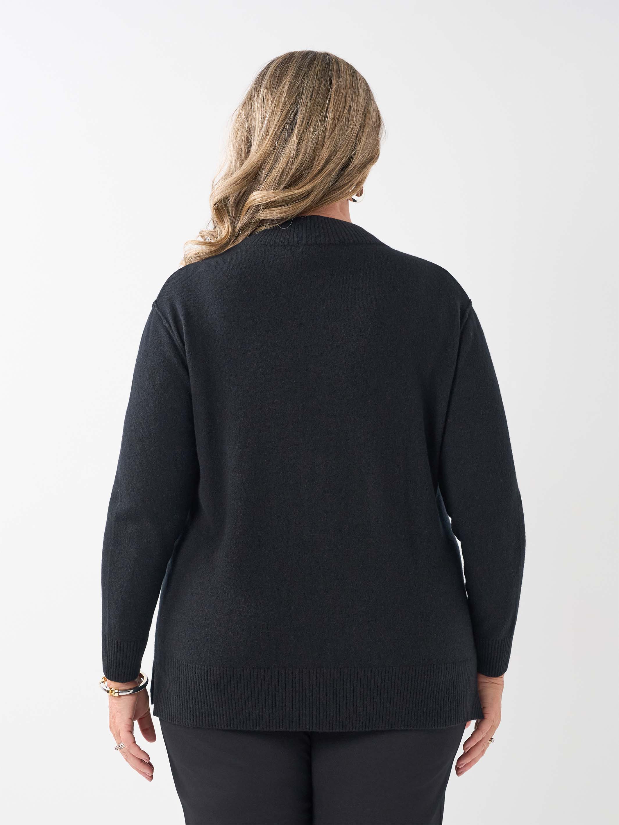 Mock Turtle Knit Jumper - Black – Swish Fashion