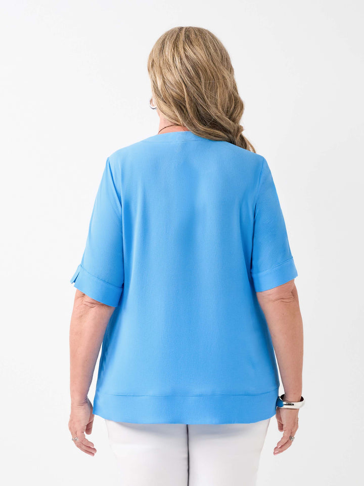 Light Bubble Pop Top - Capri Blue
