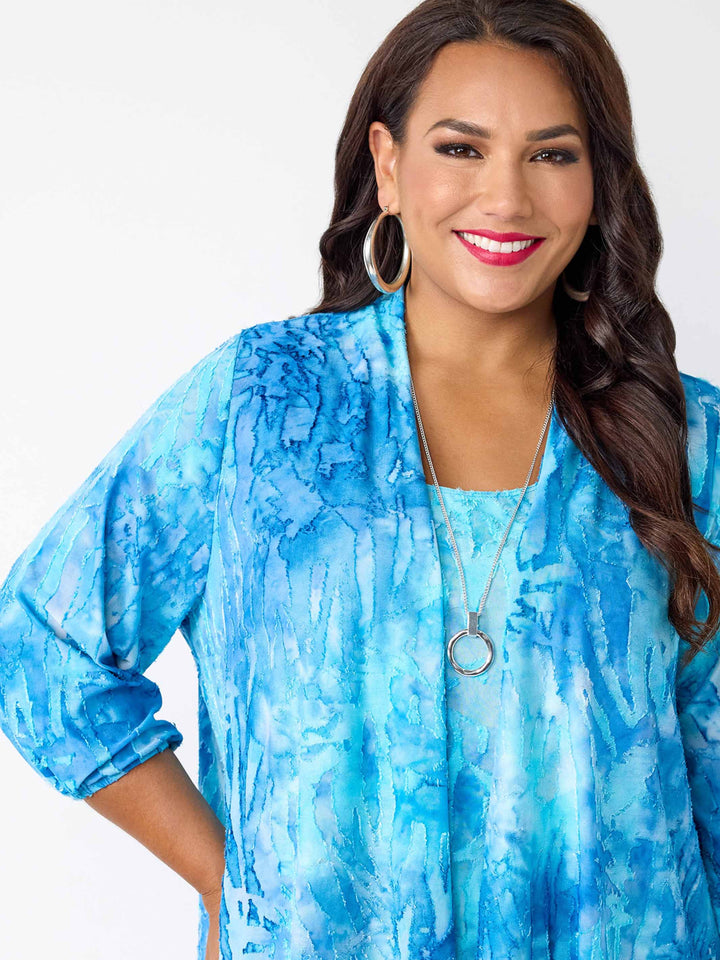 Burnout Jersey Jacket &amp; Cami Twin Set - Blue Skies