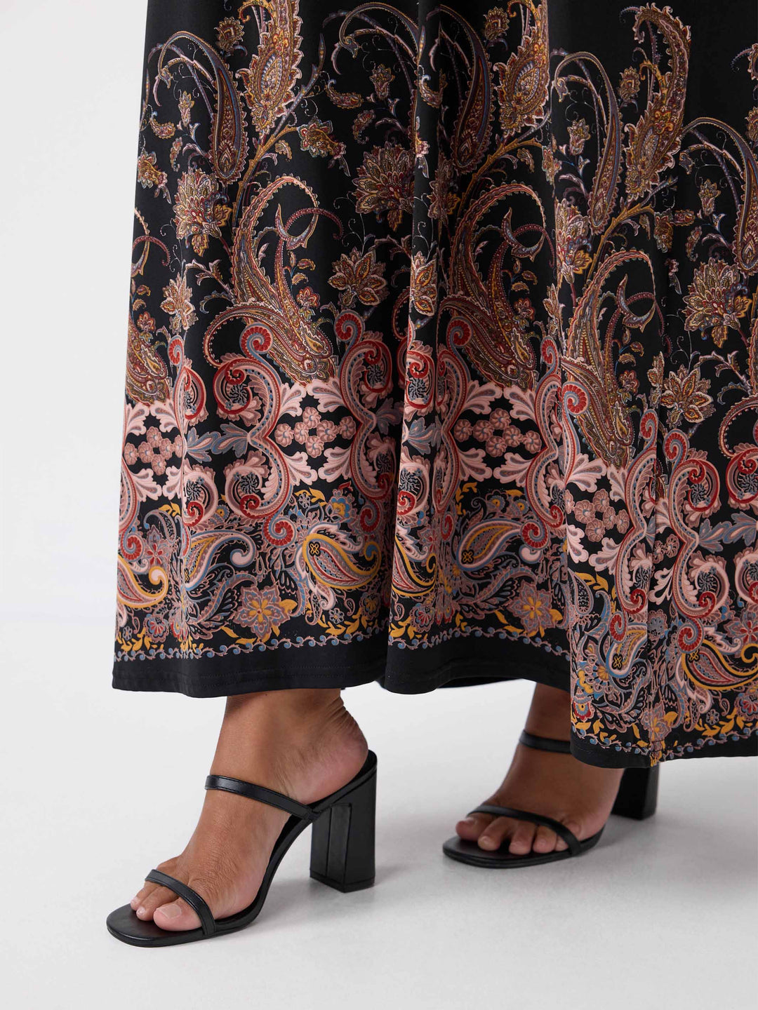 Keyhole Printed Jersey Maxi Dress - Boho