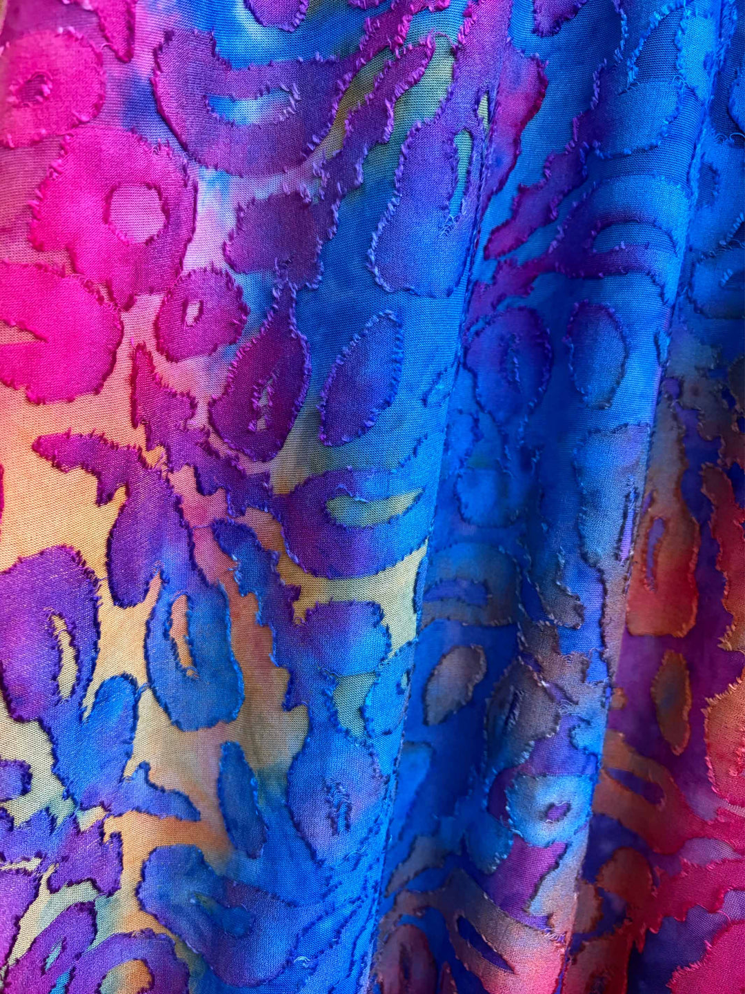 Ruffle Frill Burnout Jersey Midi Dress - Magical Colours