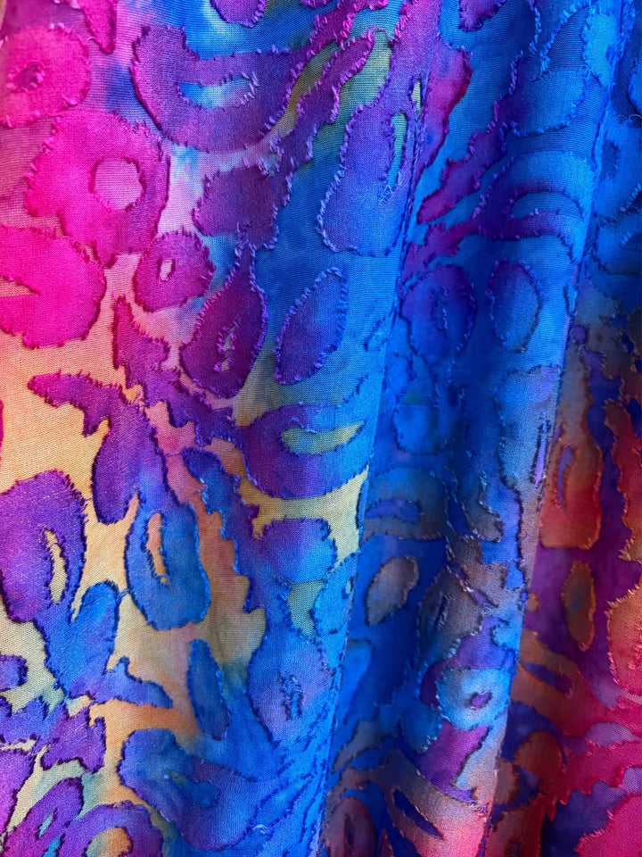 Ruffle Frill Burnout Jersey Midi Dress - Magical Colours