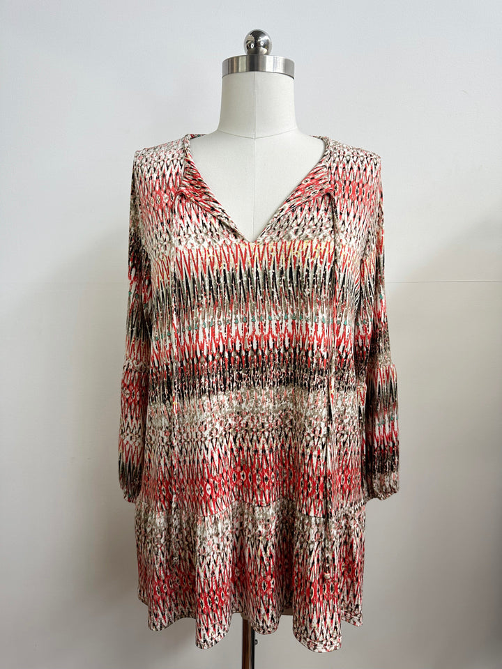 V-Neck Jersey Top - Boho Batik