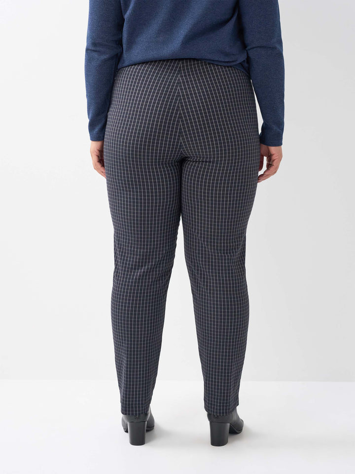 Zip Pocket Check Pant - Navy