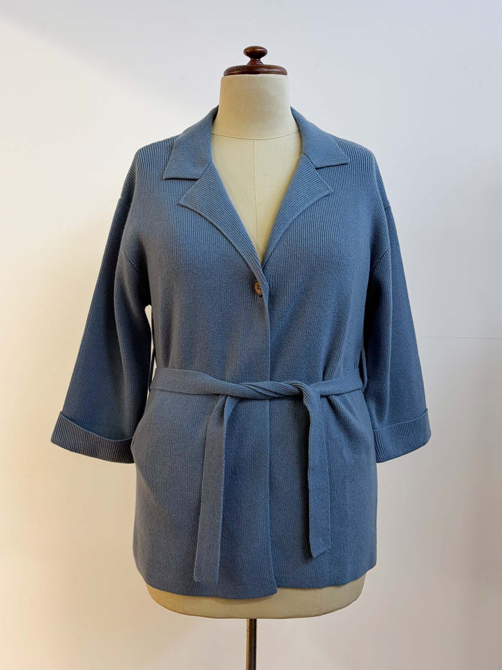 Knitted Cardigan - Dusty Blue