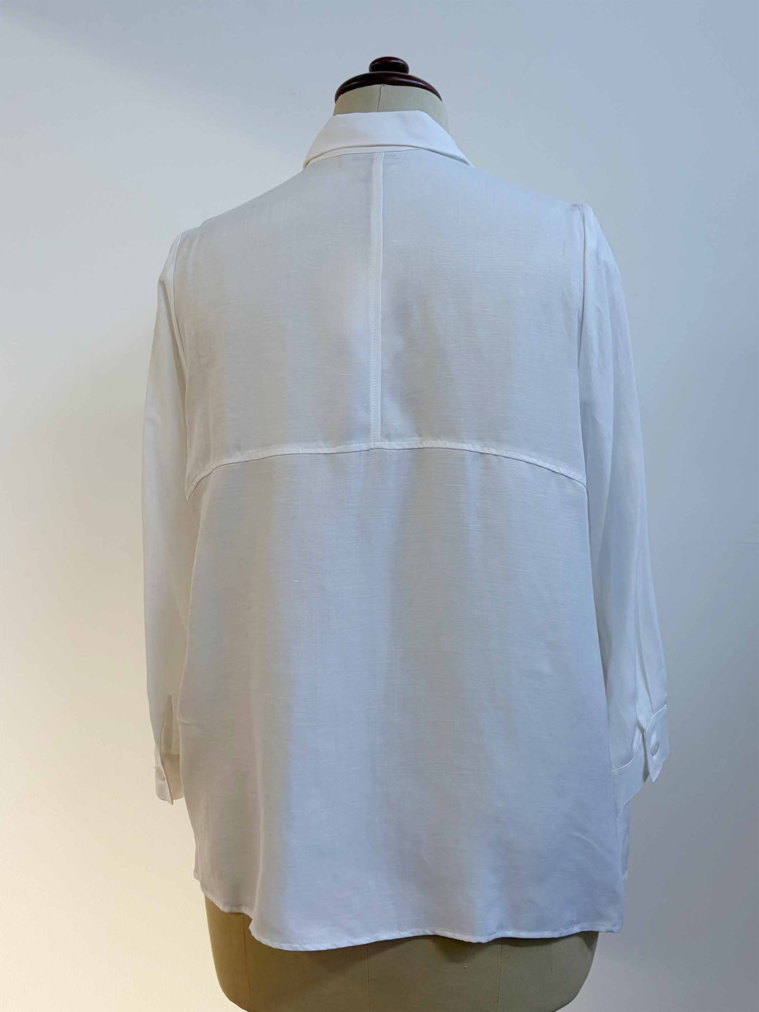 Plain Collared Shirt - White