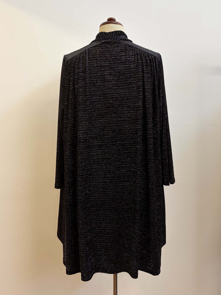Open Front Velvet Jacket - Black