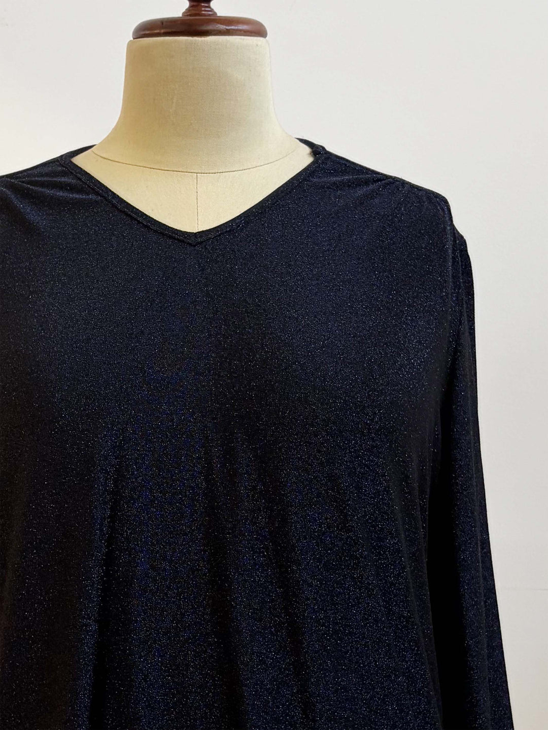 Shirred Cuff Evening Top - Midnight