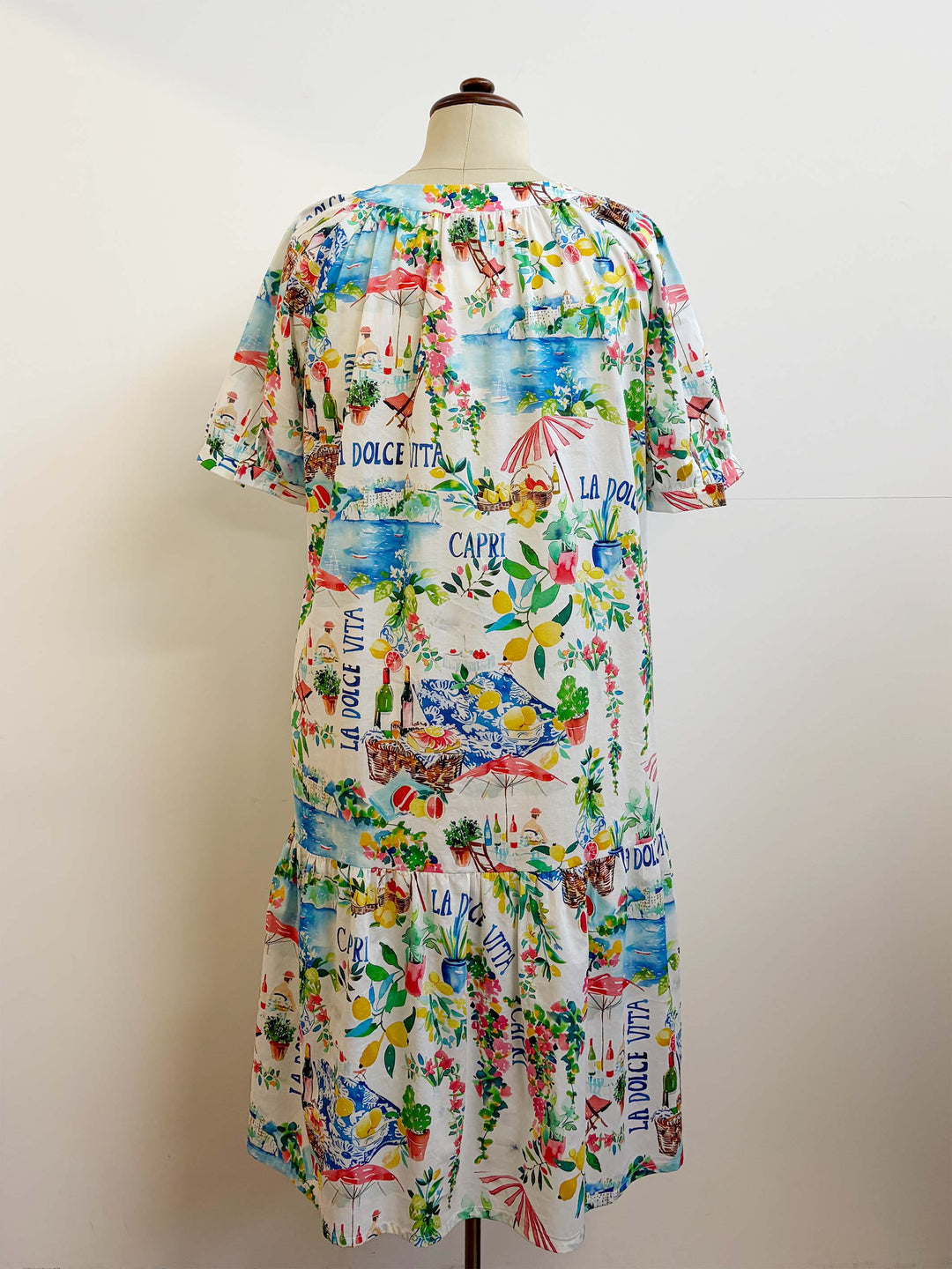 Button Through Printed Dress -  La Dolce Vita