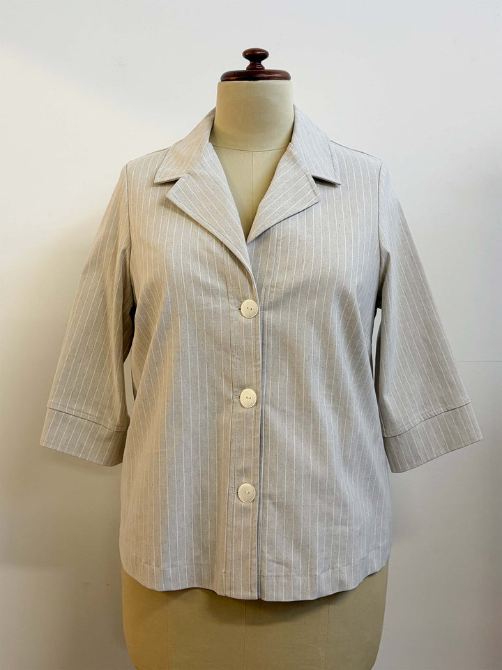 Striped Blazer - Beige
