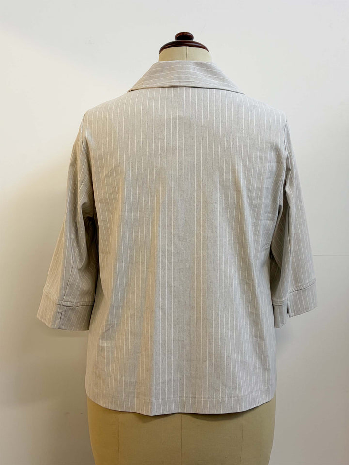 Striped Blazer - Beige