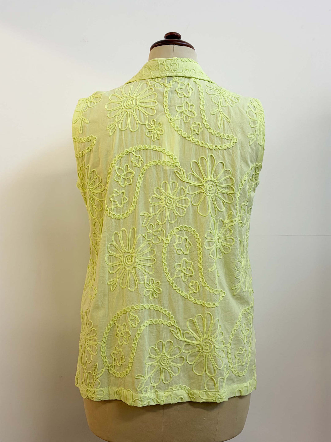 Collared Sleeveless Shirt - Yellow