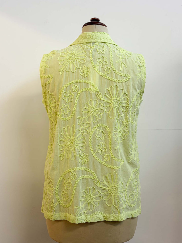 Collared Sleeveless Shirt - Yellow