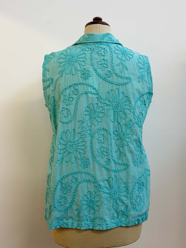Collared Sleeveless Shirt - Mint
