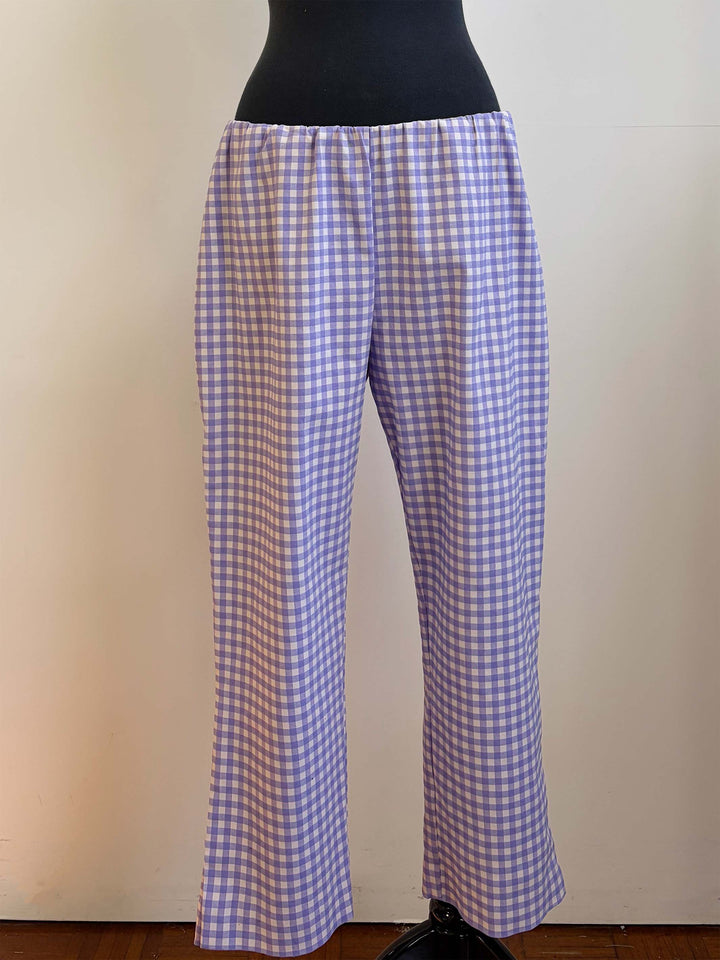 Straight Check Pant - Purple