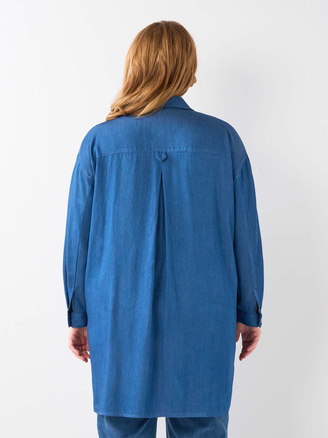 Collared Rayon Top - Dark Chambray
