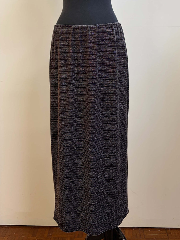 Velvet Midi Skirt - Dark Grey