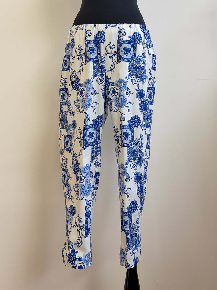 Printed Bengaline Pant - Blue