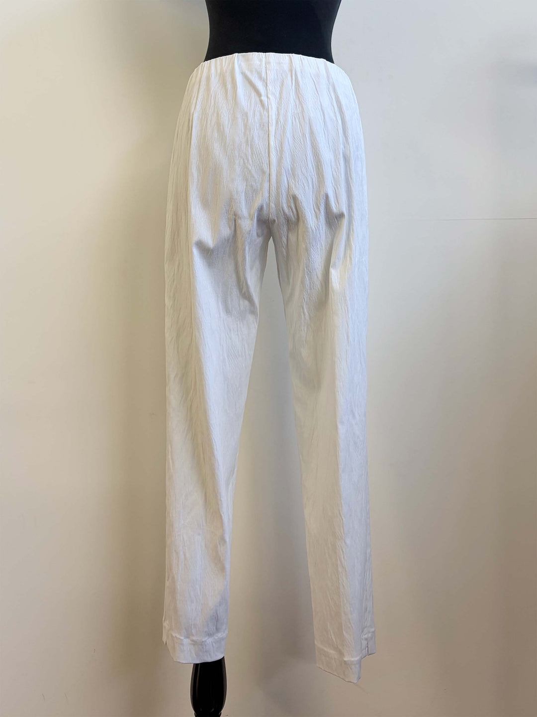 Textured Straight Leg Stretch Pant - White